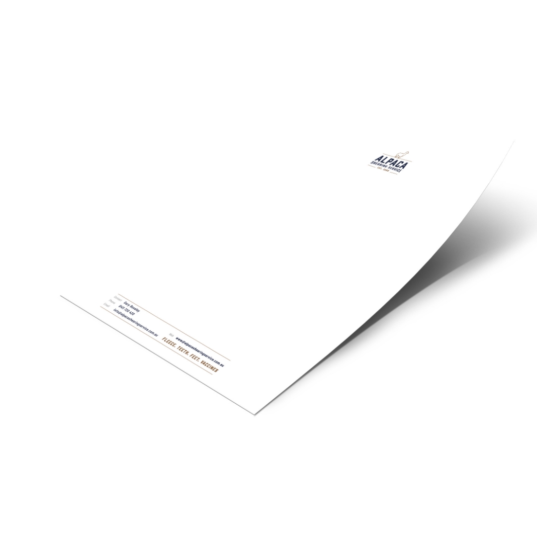 Alpaca Shearing Services - Letterhead