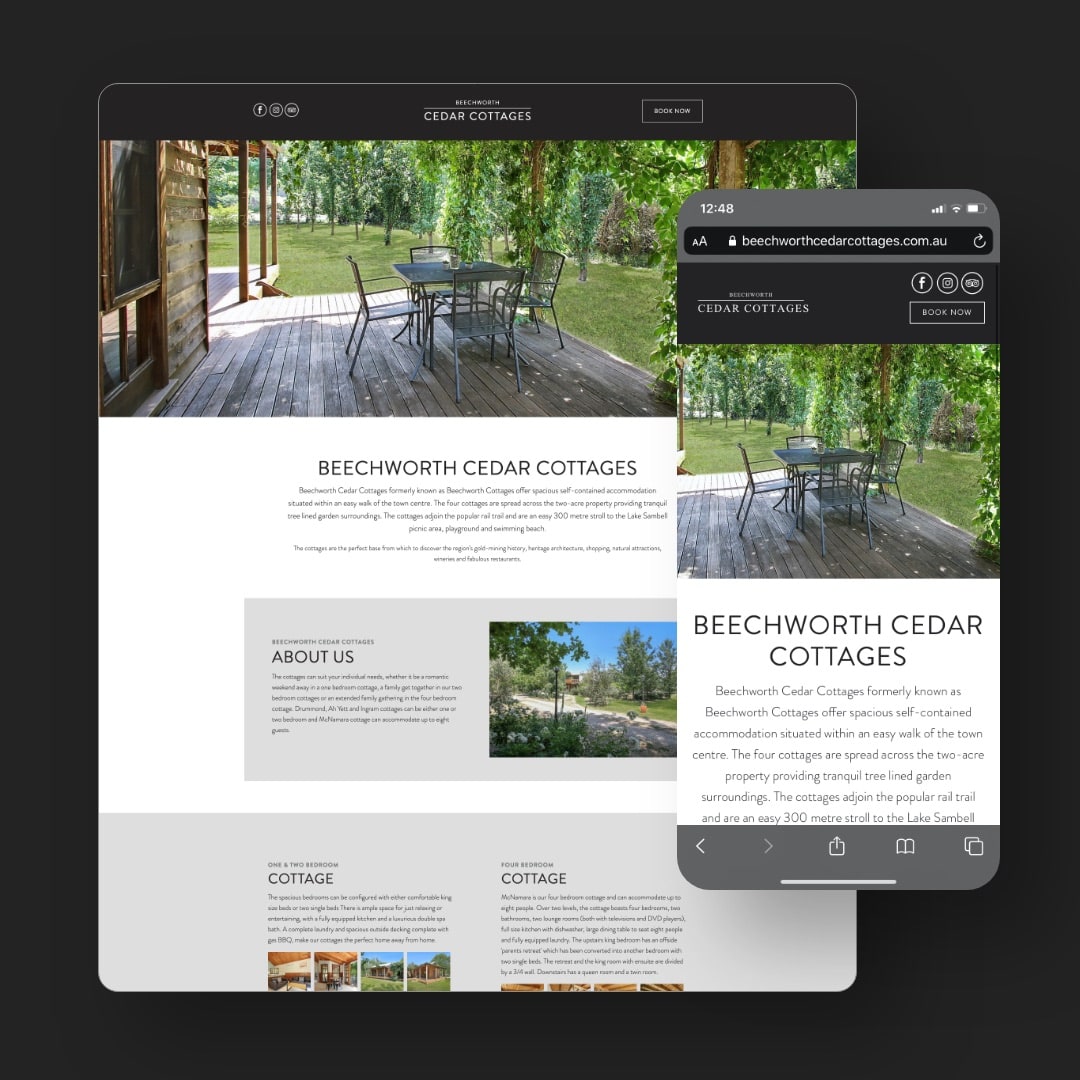 Beechworth Cedar Cottages - Website