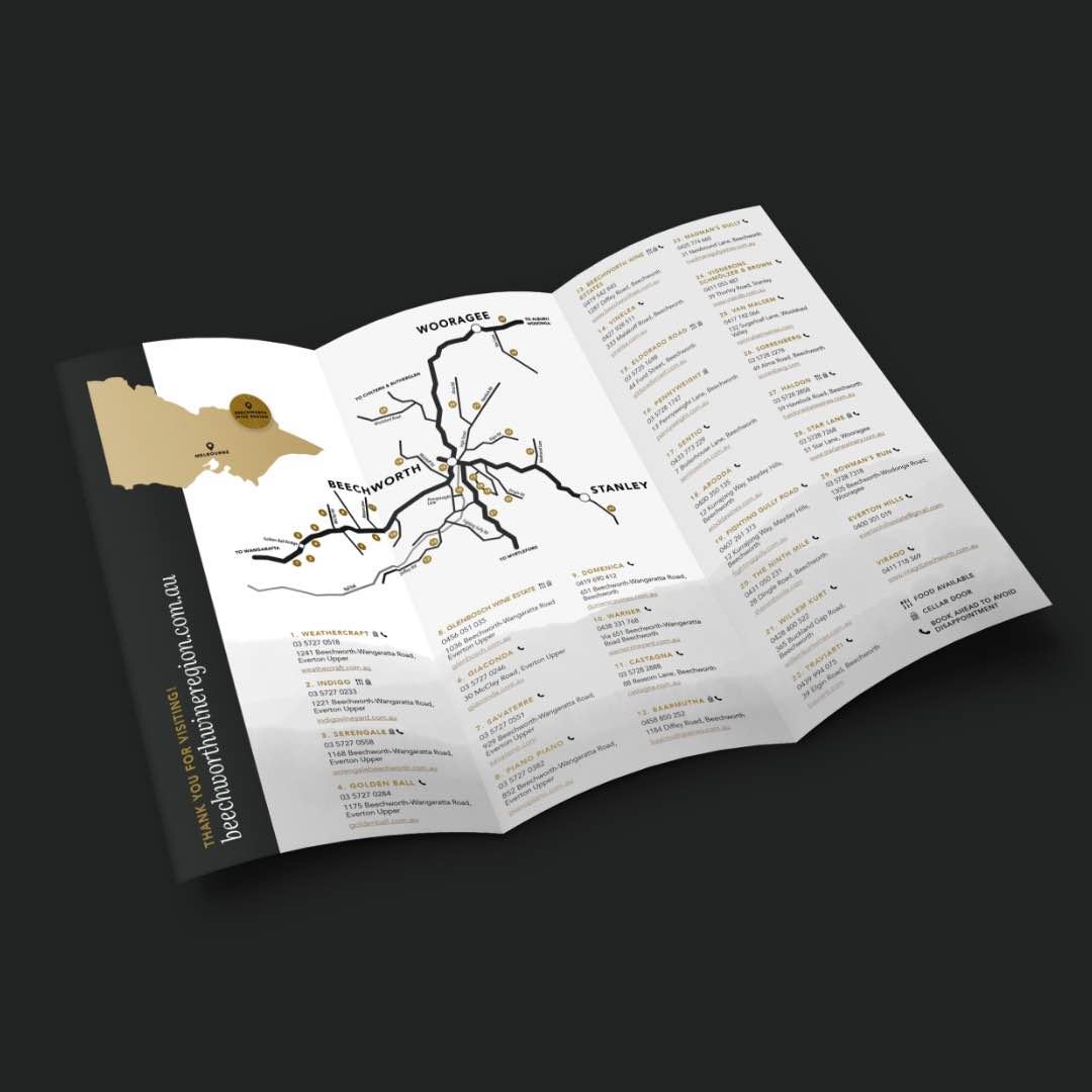 Beechworth Wine Region - Trifold Brochure