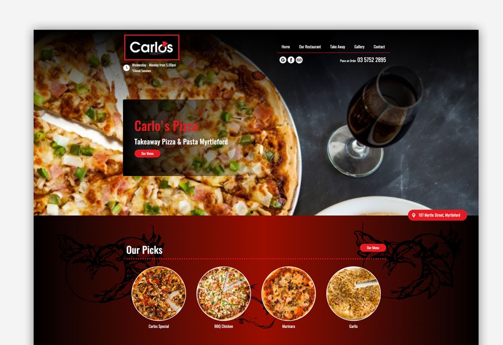 Carlo's Pizza Myrtleford - Website
