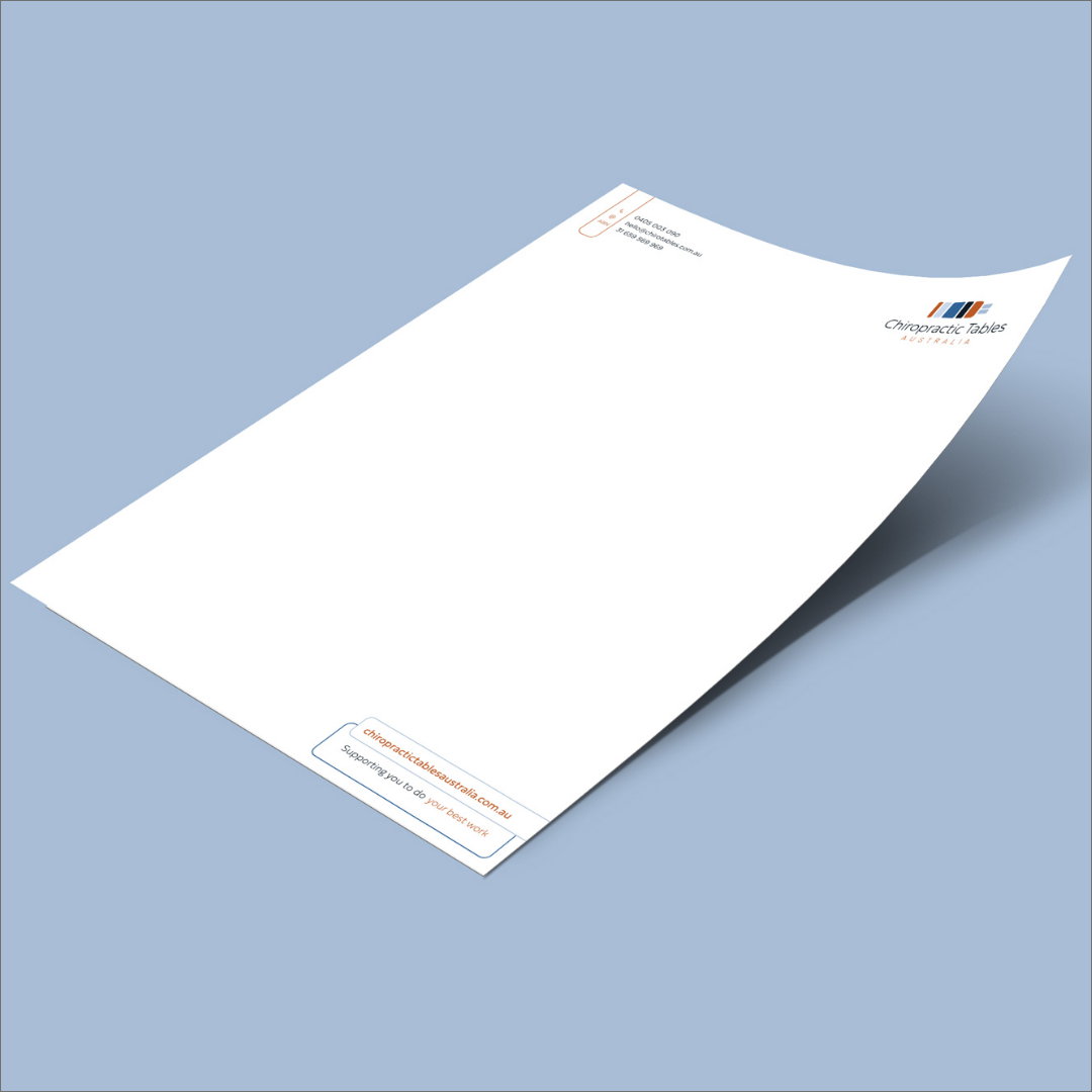 Chriopractic Tables Australia - Letterhead