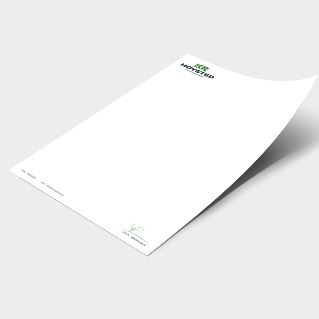 KR Hoysted Landscaping - Letterhead