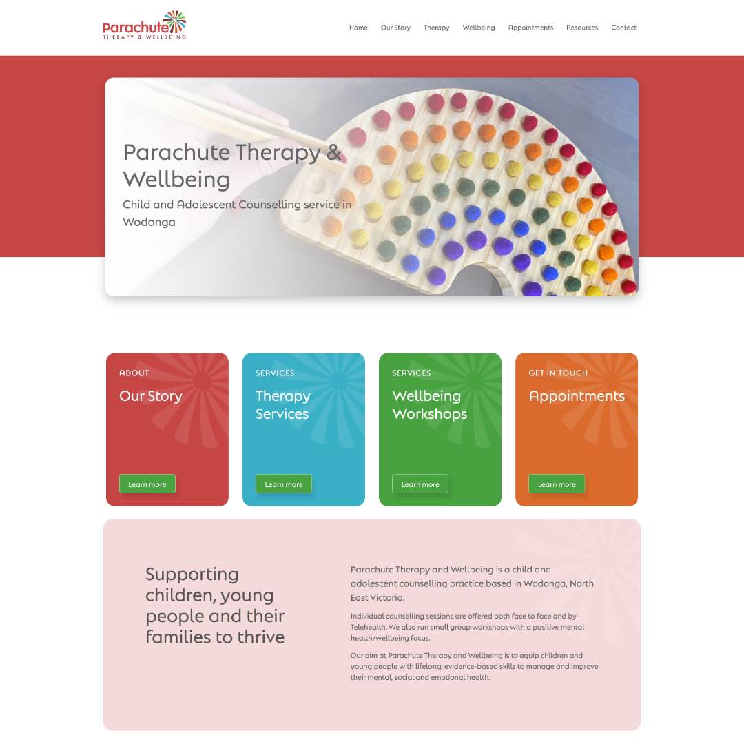 Parachute Therapy & Wellbeing - Website