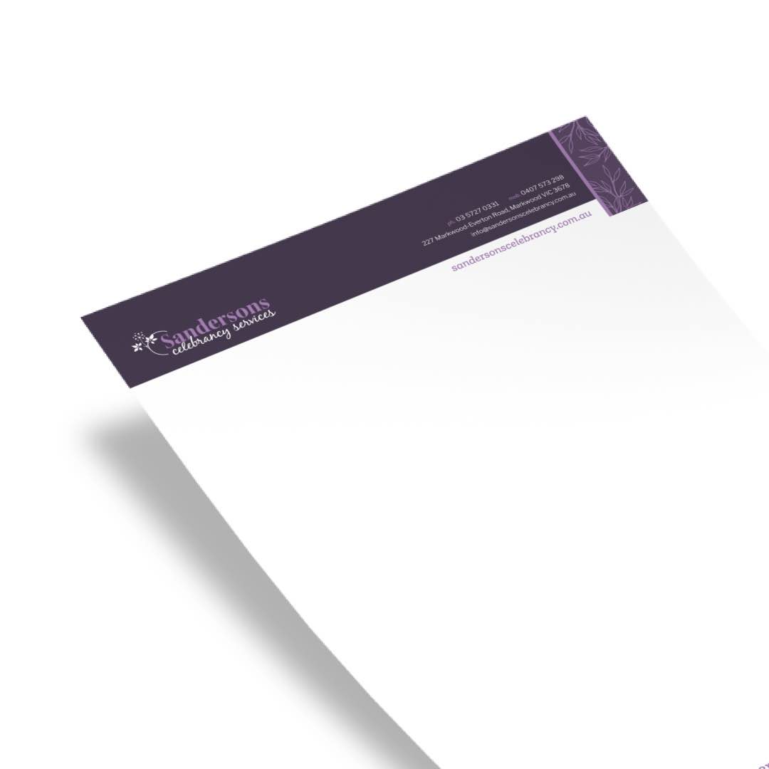 Sanderson Celebrancy Services - Letterhead